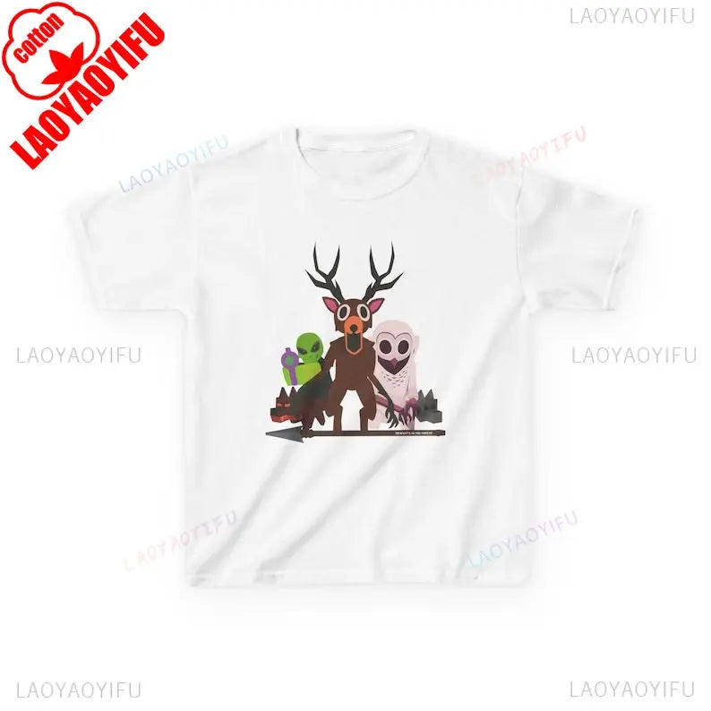 99 Nights in The Forest Inspired Deer Owl and Alien Funny Game Tee Perfect for Nature Lovers Birthday Gifts Halloween Fun Tops