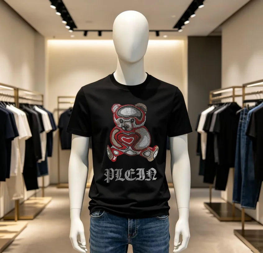 High Quality Designer Streetwear Rhinestone T-Shirt For Men New Designer Top Brand Men Tshirts