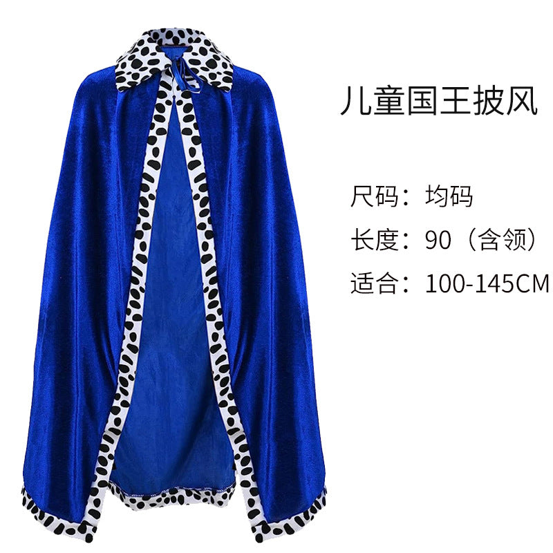 Halloween Cloak Children Adult King Party Performance Blue Fuchsia Christmas Cloak Cape Shawl