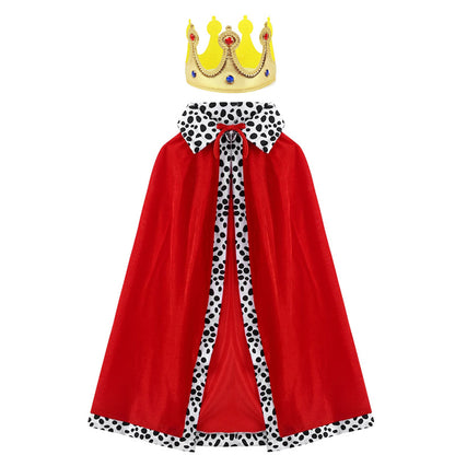 Halloween Cloak Children Adult King Party Performance Blue Fuchsia Christmas Cloak Cape Shawl