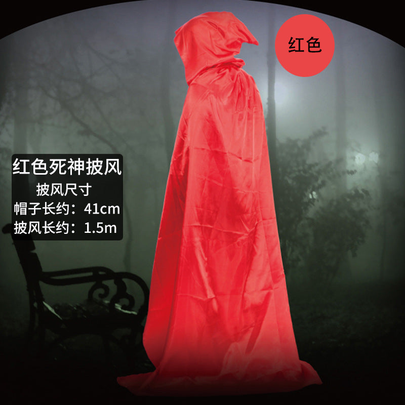 Halloween Costume Adult cosplay Death Cloak Performance Costume Black Wizard Robe Cloak Vampire