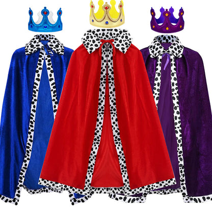Halloween Cloak Children Adult King Party Performance Blue Fuchsia Christmas Cloak Cape Shawl
