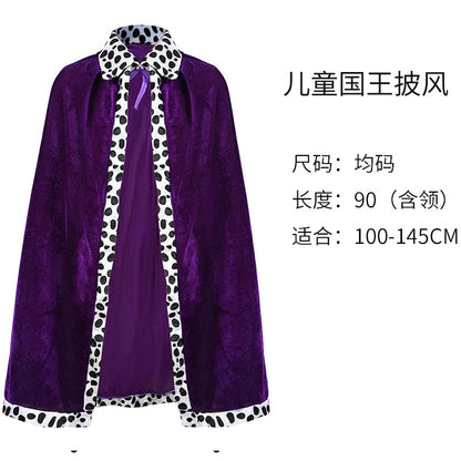 Halloween Cloak Children Adult King Party Performance Blue Fuchsia Christmas Cloak Cape Shawl