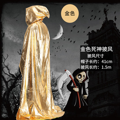 Halloween Costume Adult cosplay Death Cloak Performance Costume Black Wizard Robe Cloak Vampire