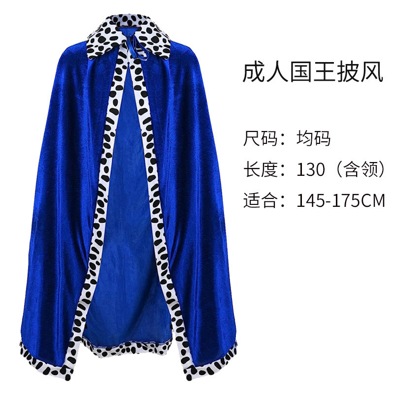Halloween Cloak Children Adult King Party Performance Blue Fuchsia Christmas Cloak Cape Shawl