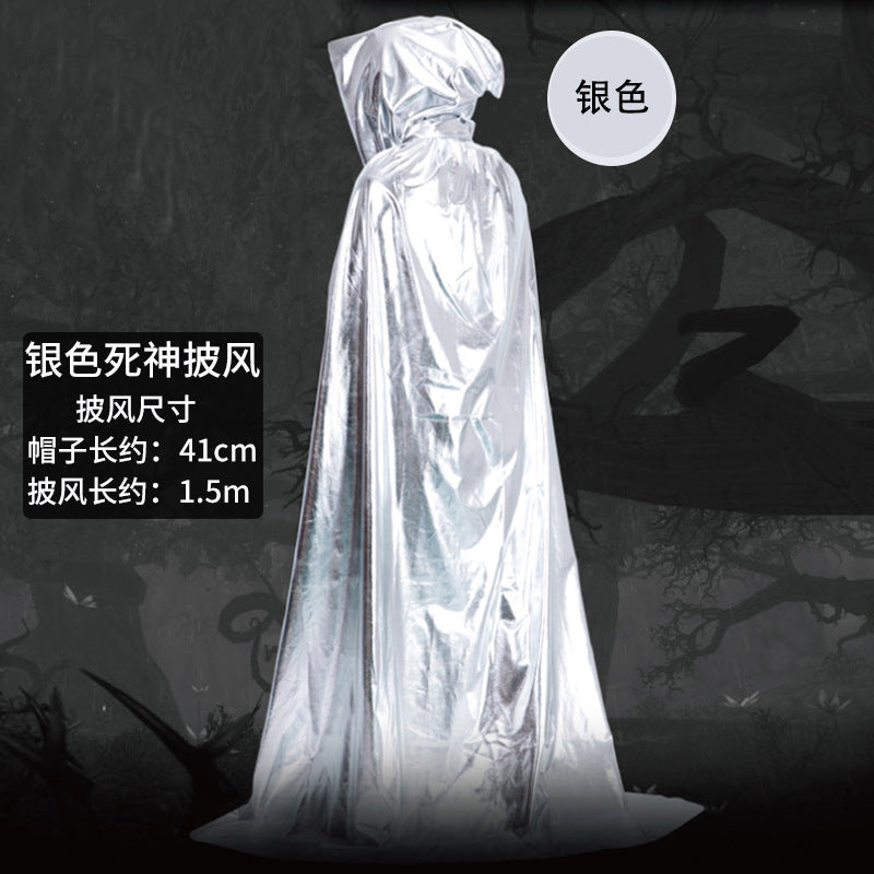 Halloween Costume Adult cosplay Death Cloak Performance Costume Black Wizard Robe Cloak Vampire
