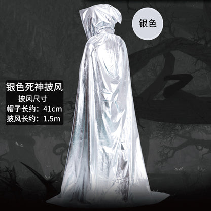 Halloween Costume Adult cosplay Death Cloak Performance Costume Black Wizard Robe Cloak Vampire