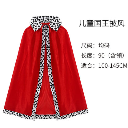 Halloween Cloak Children Adult King Party Performance Blue Fuchsia Christmas Cloak Cape Shawl
