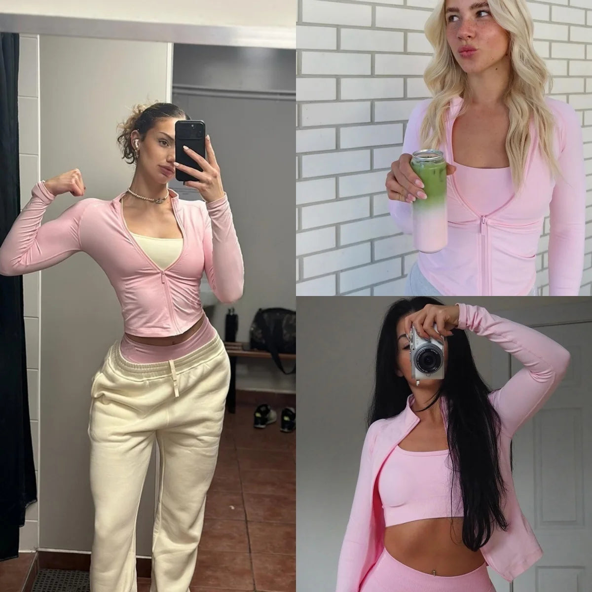 Women's Stand Collar Seamless Workout Jacket - Slim Fit Zip Front Yoga Gym Training Top