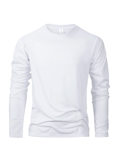Men's Long Sleeve T Shirts Casual Round Neck Moisture Wicking Tees Male Tops Sports comfortable versatile Men's T-shirts