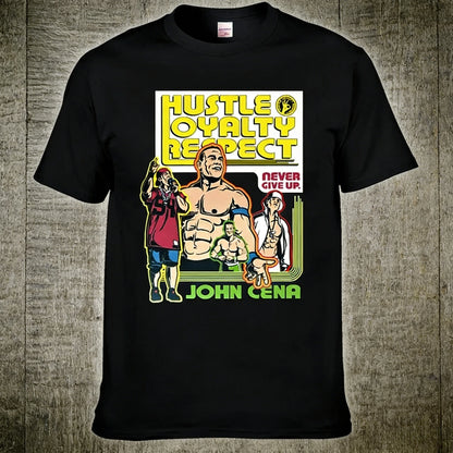 2026 Men's John Inspired Double Sided Print Oversized T-shirt Casual Cotton Short Sleeve Graphic Tee for Summer Wrestling Fans