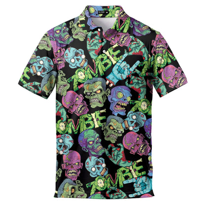 Polo Skull Hawaiian Shirts For Men Skeleton Mens Golf Polo Shirts Short Sleeve 2025 Golf Shirts Horror Zombie Halloween Tops