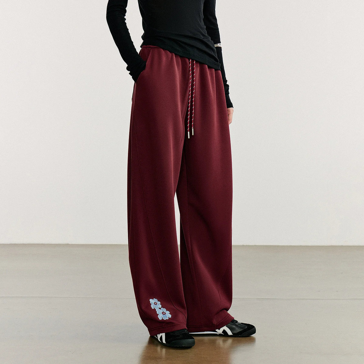 TOYOUTH Women Casual Sweatpants 2026 Autumn New Green Velvet Embroidered Drawstring Elastic Waist Sport Cotton Banana Pants