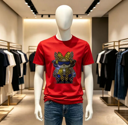 High Quality Designer Streetwear Rhinestone T-Shirt For Men New Designer Top Brand Men Tshirts