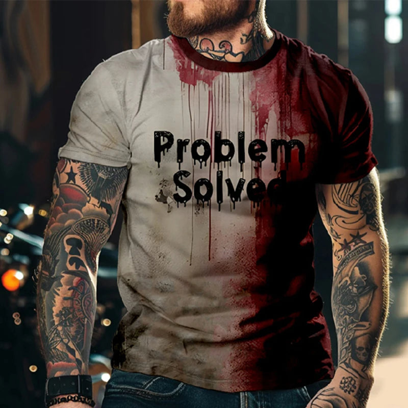 Halloween Horror Men's T-Shirts Blood 3D Print O-Neck Short Sleeve T Shirt Oversized Tees Harajuku Tops Unisex Spoof Clothing