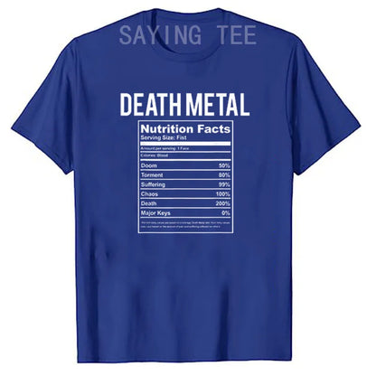 Death Metal Unicorn T-Shirt Funny Brutal Death Metal Nutrition Facts Concert Tee Gift Rainbow Grim Reaper Cool Halloween Costume