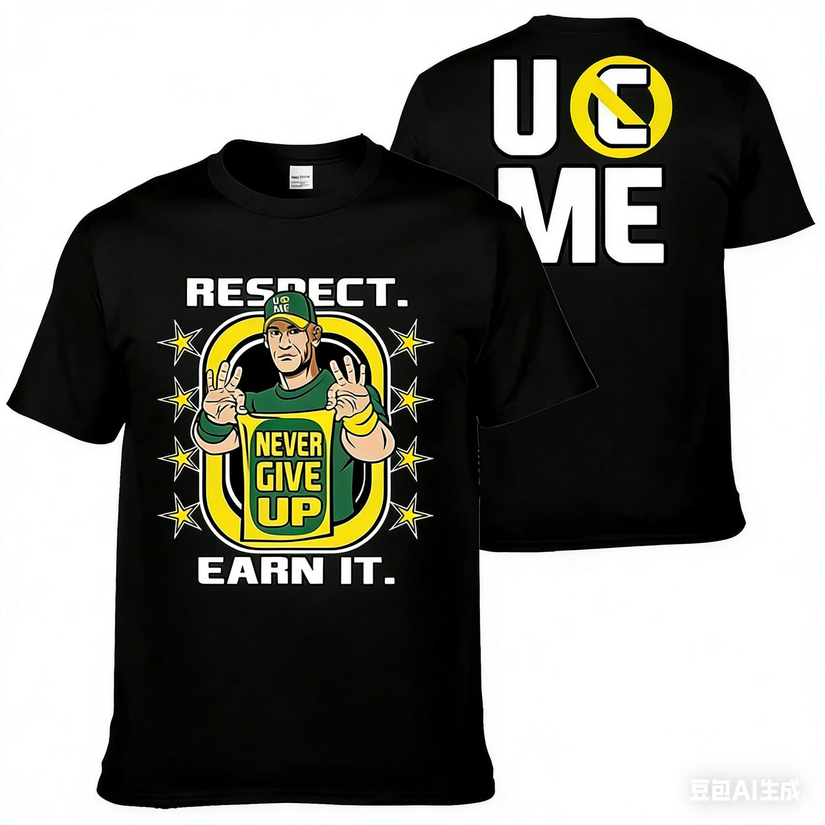 2026 Men's John Inspired Double Sided Print Oversized T-shirt Casual Cotton Short Sleeve Graphic Tee for Summer Wrestling Fans