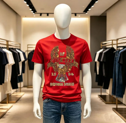 High Quality Designer Streetwear Rhinestone T-Shirt For Men New Designer Top Brand Men Tshirts