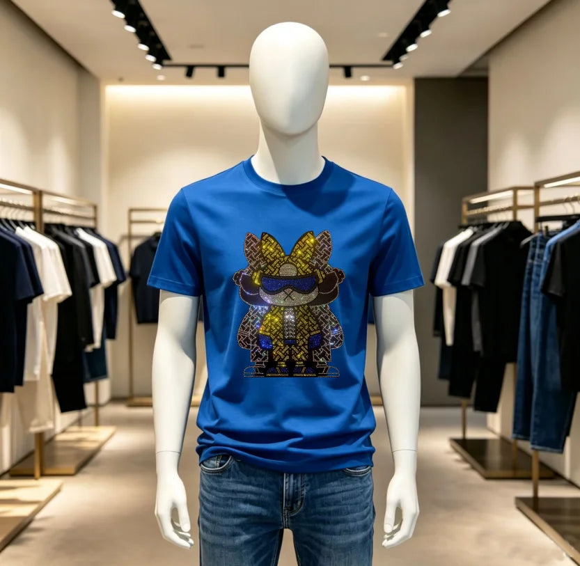 High Quality Designer Streetwear Rhinestone T-Shirt For Men New Designer Top Brand Men Tshirts