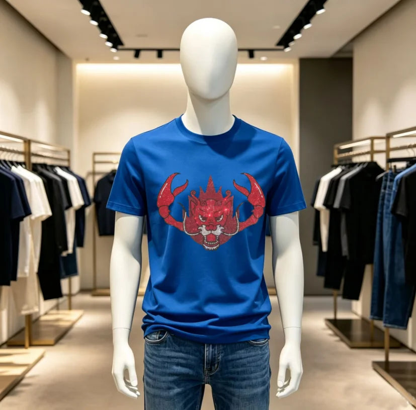High Quality Designer Streetwear Rhinestone T-Shirt For Men New Designer Top Brand Men Tshirts