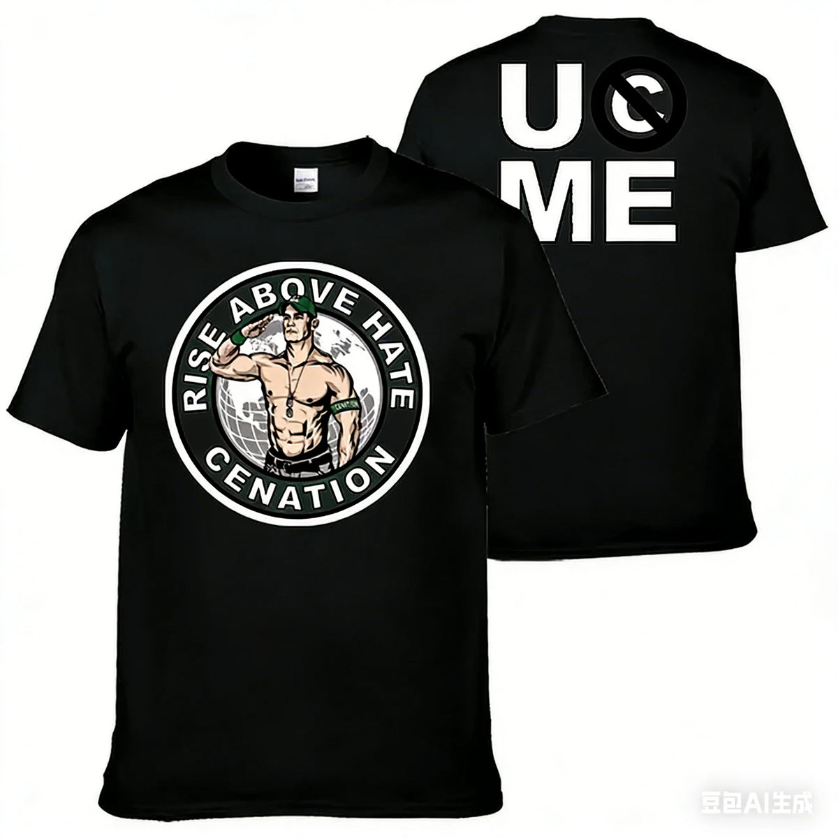 2026 Men's John Inspired Double Sided Print Oversized T-shirt Casual Cotton Short Sleeve Graphic Tee for Summer Wrestling Fans