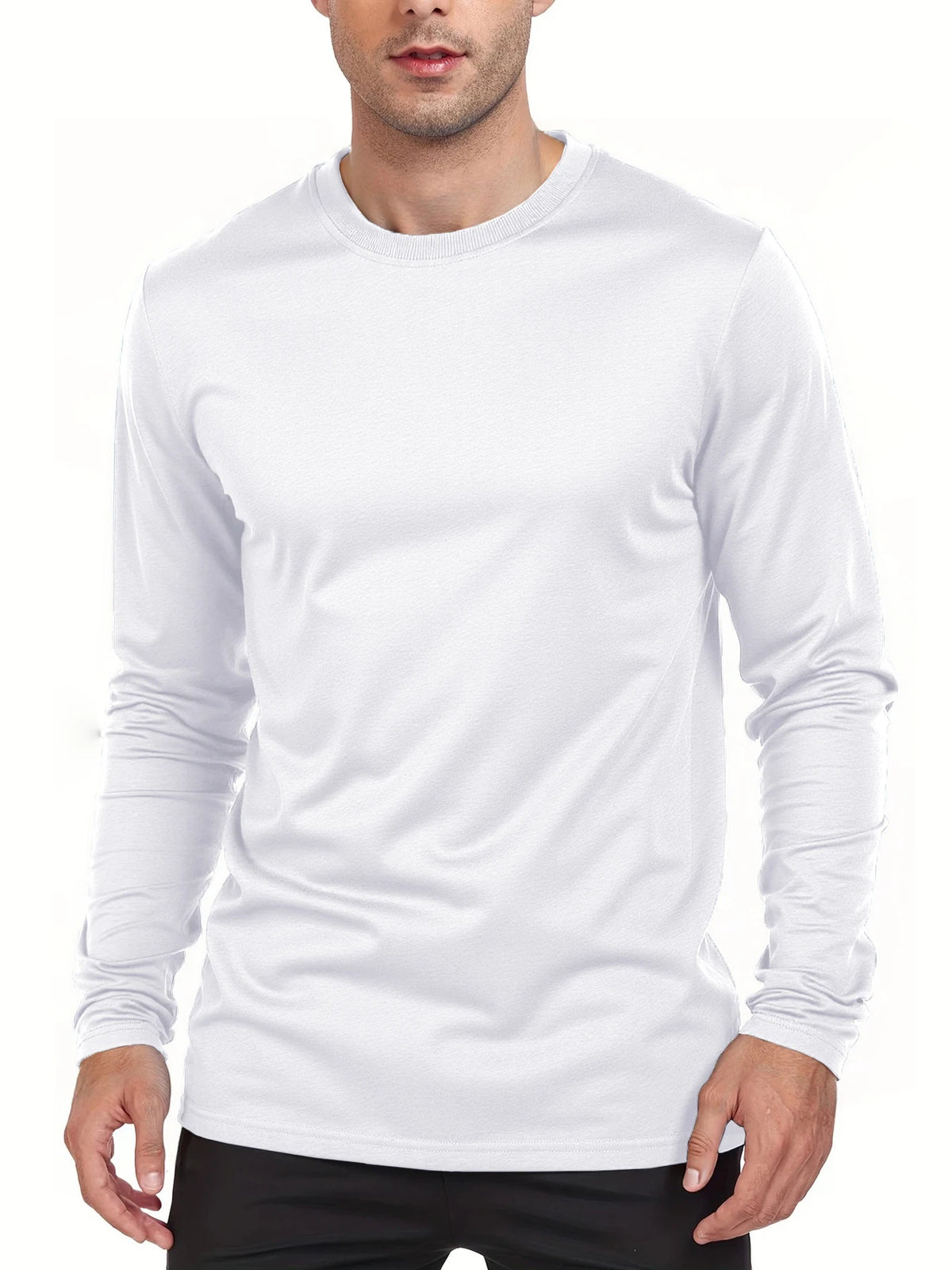 Men's Long Sleeve T Shirts Casual Round Neck Moisture Wicking Tees Male Tops Sports comfortable versatile Men's T-shirts