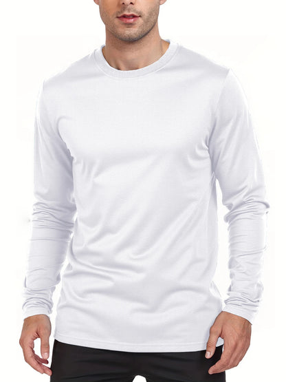 Men's Long Sleeve T Shirts Casual Round Neck Moisture Wicking Tees Male Tops Sports comfortable versatile Men's T-shirts