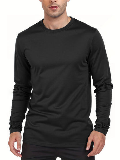 Men's Long Sleeve T Shirts Casual Round Neck Moisture Wicking Tees Male Tops Sports comfortable versatile Men's T-shirts
