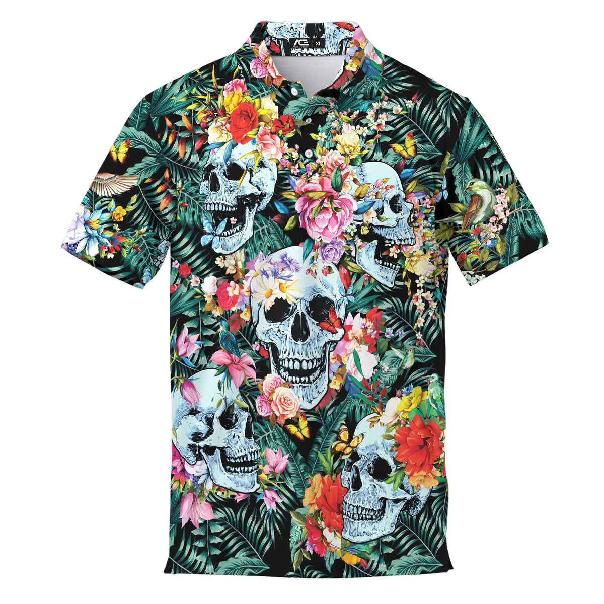 Polo Skull Hawaiian Shirts For Men Skeleton Mens Golf Polo Shirts Short Sleeve 2025 Golf Shirts Horror Zombie Halloween Tops