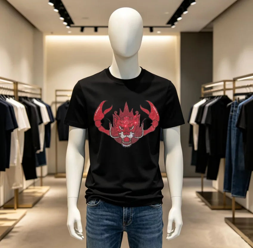 High Quality Designer Streetwear Rhinestone T-Shirt For Men New Designer Top Brand Men Tshirts
